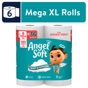 กระดาษชำระแองเจิลซอฟท์ 6 ม้วนซุปเปอร์เมก้า = 36 ม้วนปกติ เนื้อนุ่มและแข็งแรง - Product Image 4