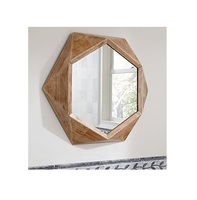 Nouveau cadre de miroir mural en bois pour une embellissement élégant du salon avec une finition magnifique et un design artistique