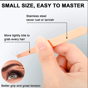 ชุดแหนบ6ชิ้นสีโรสโกลด์4ชิ้นกรรไกรถอนขนคิ้วปลายแหลมและเครื่องมือร้อยคิ้ว - Product Image 4