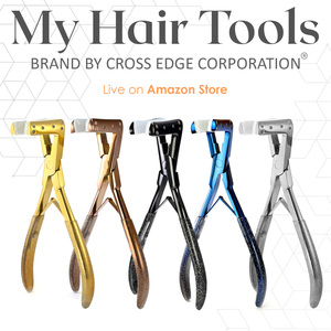 Pinzas Profesionales Negras para Extensiones de Cabello, Pinzas de Acero Inoxidable con Agarre Duradero y Marca Personalizada - Product Image 2