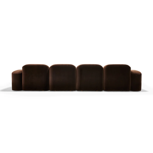Ensembles de canapés en tissu <span class=keywords><strong>chocolat</strong></span> avec ottoman réglable, <span class=keywords><strong>canapé</strong></span> modulaire 4 places pour salon - Product Image 4