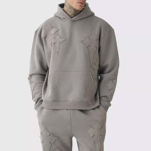 ชุดวอร์มแบบมีฮู้ด กางเกงขายาว ชุดจ็อกเกอร์ คุณภาพสูง รับทำโลโก้ตามสั่ง ขายส่ง ผ้าฝ้าย 100% 380 400gsm ไซส์พลัส สำหรับทุกเพศ - Product Image 4