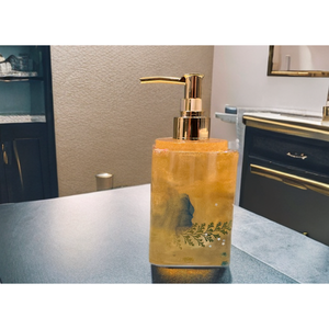 Dispenser di sapone in ottone di lusso con design floreale doppio e schiuma con pompa manuale liquido per alberghi bagni in stile moderno - Product Image 3