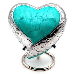 Heart Shape Paw Print White Keepsake Urn Mini Metal Cremation Urns Gold Stand <b>for</b> Infants Human <b>Ashes</b> Funeral Urns - Product Image 2