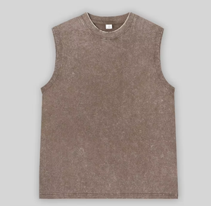 Nouveau style lavage à l'acide hommes débardeur ensemble de gymnastique séchage rapide débardeur léger entraînement Fitness vêtements de sport services OEM - Product Image 3