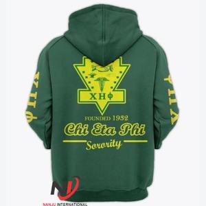 Sudadera con capucha de chenilla Chi Eta Phi de calidad premium 100% algodón tejido University Logo Fraternity Anti-Shrink Plus Size Sudadera con capucha para hombre - Product Image 5