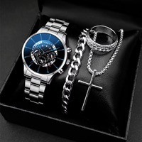 Montre analogique à quartz en acier inoxydable doré classique pour homme avec cadran en verre, bracelet assorti, vente en gros, bijoux de luxe tendance