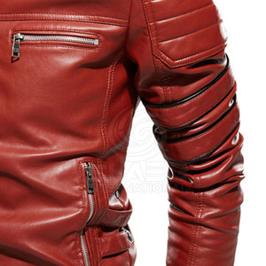 High Quality Leather Jacket with Customized Logo Leather Jacket Fashion Clothing Leather Jacket For Men - Product Image 5