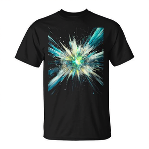 Camiseta con diseño de explosión espacial abstracta, explosión cósmica vibrante, supernova - Product Image 2