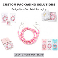 Câble USB créatif 4-en-1 avec perles, cordon de chargeur de téléphone décoratif et tendance, cadeau, 10 couleurs au choix