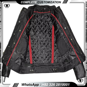 Veste en peau de vache pleine de haute qualité en faux cuir pour hommes, coupe-vent et respirante avec rayures pour l'hiver - Product Image 2