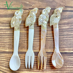 Cuillère artisanale unique. Cuillère avec motif poignée d'oiseau. Cuillères à café, cuillères à thé, cuillères décoratives Parfait pour servir du Caviar - Product Image 2