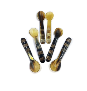 Cuillère personnalisée en corne de buffle de haute qualité couverts à glace et dessert cuillère en corne de buffle brillant poli meilleure vente - Product Image 5