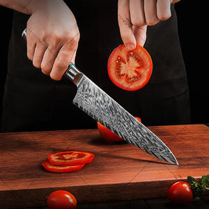 Cuchillo de Chef Santoku de Acero Inoxidable AUS10 Forjado con Mango de Madera Natural Africana Mkuruti, en Oferta - Product Image 5