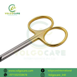 Vente en gros Volgocare International Extra Sharp Ciseaux chirurgicaux plaqués or incurvés de 5.5 pouces Coupe chirurgicale de précision durable - Product Image 5