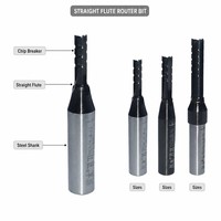 Chuanmu 1/2 Shk TCT Fraise à rainurer droite à 3 dents, personnalisable OEM/ODM, pour routeur CNC, revêtement titane HRC55