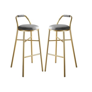 เก้าอี้เหล็กสแตนเลสทรงสูงเก้าอี้บาร์สไตล์โมเดิร์นพร้อมขาตั้ง - Product Image 4