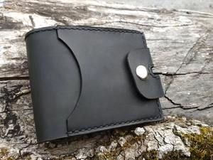 Portefeuille à deux volets en cuir véritable vintage fermeture ouverte RFID Slim Portable pour hommes avec couverture de pièce de monnaie LBW-0073 - Product Image 4