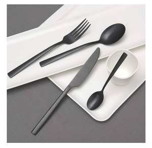 Couverts en acier miroir cuillère usine meilleur vendeur à long manche Dessert vaisselle cuillère ensemble de 4 pièces - Product Image 1