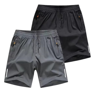 กางเกงขาสั้นกีฬาสีพื้นสำหรับผู้ชายกางเกงขาสั้นผ้าโพลีเอสเตอร์/ ไนลอนแห้งเร็วปรับสีและโลโก้ได้สำหรับยิม - Product Image 2