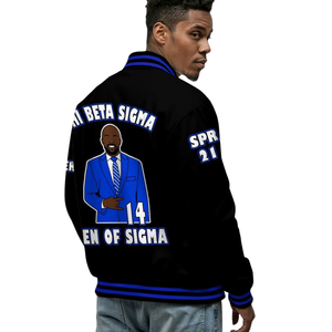 Phi Beta Sigma 1914 Classique Varsity Letterman Veste Bleu Blanc Grec Vie Fraternité Chenille Patch College Jacket - Product Image 2