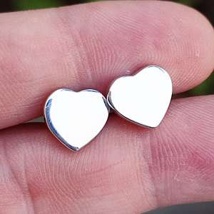 925 Sterling <b>Silver</b> Heart-Shape <b>Stud</b> Earrings Elegant <b>Silver</b> <b>Studs</b> for Gifts - Product Image 1