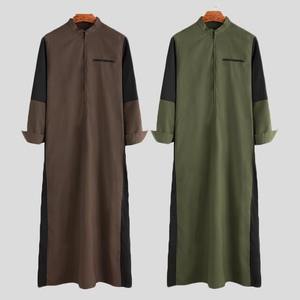 Cao cấp emirati thobe màu xanh sang trọng kandura truyền thống Arabic mặc thanh lịch Mens jubba - Product Image 4