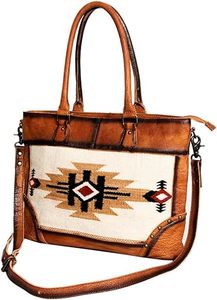Bolso de hombro de cuero azteca hecho a mano con estilo occidental, superventas, recién llegado, bolso cruzado con manta tejida - Product Image 2
