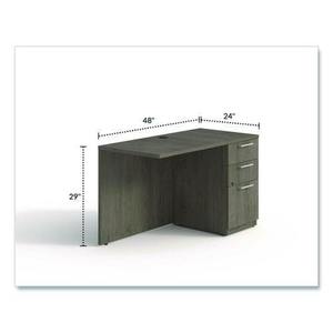 Alera AE1NZK-R2448UF Serie Tom 48 pulgadas. X 24 pulgadas X 29 Pulgadas Escritorio derecho con pedestal, serie Walnut-Seville, escritorios de oficina - Product Image 5