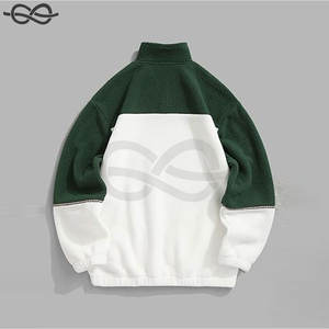 Veste polaire Sherpa pour hommes personnalisée OEM fermeture éclair à glissière 1/4 sweats à capuche hiver pull décontracté motif imprimé ODM - Product Image 3