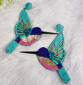 Boucles d'oreilles colorées à perles, motif floral, boucles d'oreilles multi-perles personnalisées, bijoux de fête pour femmes, au meilleur prix, boucles d'oreilles à perles - Product Image 4