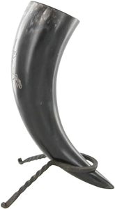 Juego de 3 cuernos para beber vikingos genuinos hechos a mano, nuevo soporte grande de hierro para hombres y mujeres, estilo náutico Animal para cerveza Mead Ale - Product Image 6