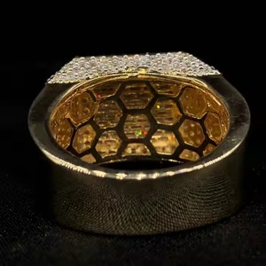 Los mejores precios en anillos de plata esterlina fina unisex estilo Hip-Hop totalmente diamante con anillo de diamante VVS Moissanite para regalos - Product Image 5