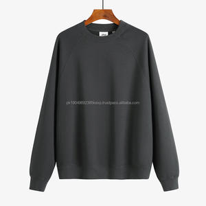 Sweat-shirt pour homme de 420 g, 100 % coton, pull à col rond, ample, en molleton uni, sweat-shirts et pulls à capuche pour homme - Product Image 3