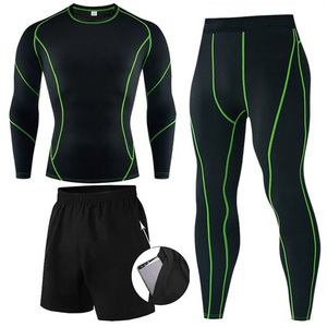 2023 Men Running Fitness Set Muscle <b>T</b>-<b>Shirt</b> Shorts & Compression Leggings Yoga Sportswear - Product Image 2