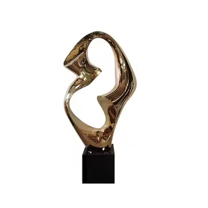 Sculpture abstraite inoxydable d'or de Sculptures en métal d'art moderne pour la décoration à la maison - Product Image 4