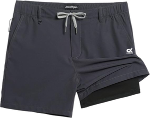Short décontracté pour homme avec doublure de compression Short de coupe classique de 5/7 pouces - Product Image 4