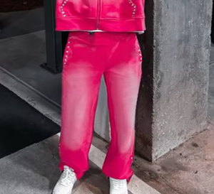 Vintage Custom Sweatpants <b>Trousers</b> Man Washed <b>Mens</b> Pants Side Rhinestones French Terry Cotton Blank <b>Baggy</b> Cargo Pants for <b>Men</b> - Product Image 5