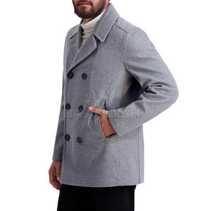 Dernier style de coton et de laine en gros à bas prix pour hommes, caban de couleur unie, caban de service OEM pour hommes - Product Image 5