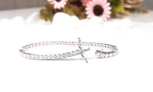 Bracelet tennis classique en diamant de laboratoire rond de 5,90 carats pour femmes, or blanc massif 10 carats, bracelets et joncs élégants en diamant - Product Image 6