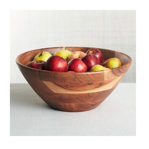 Cuenco para servir de madera de acacia natural sólido respetuoso con el medio ambiente personalizado para sopa, arroz o uso en fiestas - Product Image 6