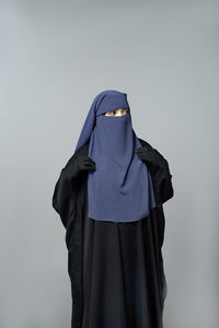 Premium Handmade Triple Layer Niqab Elastic Headband Quick Dry Solid Pattern Breathable Polyester for All Seasons Modest Wear - Product Image 6