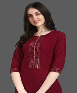 เสื้อเคอร์ติผ้าฝ้ายพร้อมกางเกงสำหรับผู้หญิงผ้าเรยอนพิมพ์ลายพร้อมกางเกงสไตล์อินเดีย - Product Image 6