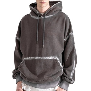 Sweat à capuche surdimensionné avec logo vierge pour hommes, sweat à capuche épais, éponge française, 100% - Product Image 4