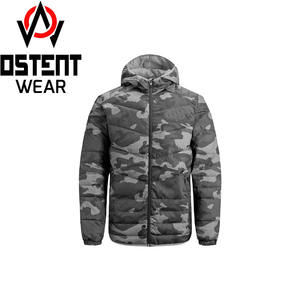 Veste matelassée noire solide personnalisable en gros pour hommes femmes tissu en toile manteau d'hiver à capuche dissimulable nouvel état - Product Image 2