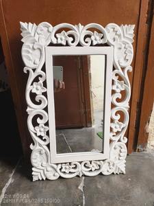 Espejo de pared de tocador de forma ovalada de madera hecho a mano decorativo más vendido para decoración moderna del Hogar disponible al mejor precio - Product Image 3