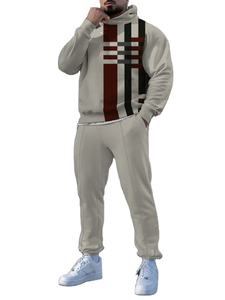 Ensemble de survêtements d'automne écologiques et respirants à blocs de couleurs pour hommes pour streetwear tendance - Product Image 2