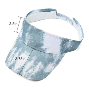 Visière unisexe tie-dye bleu et blanc en polyester de qualité supérieure, à bord plat, ajustable, pour usage extérieur printemps-été 2026 - Product Image 6