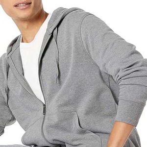 Sweat-shirts à capuche zippés brodés respirants pour hommes – Nouvelle collection Pakistan 2027 – Personnalisables en molleton de coton de haute qualité – Couleur unie - Product Image 3