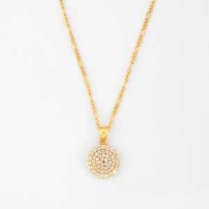 Iced <b>Coin</b> Pendant <b>Necklace</b> - Product Image 2